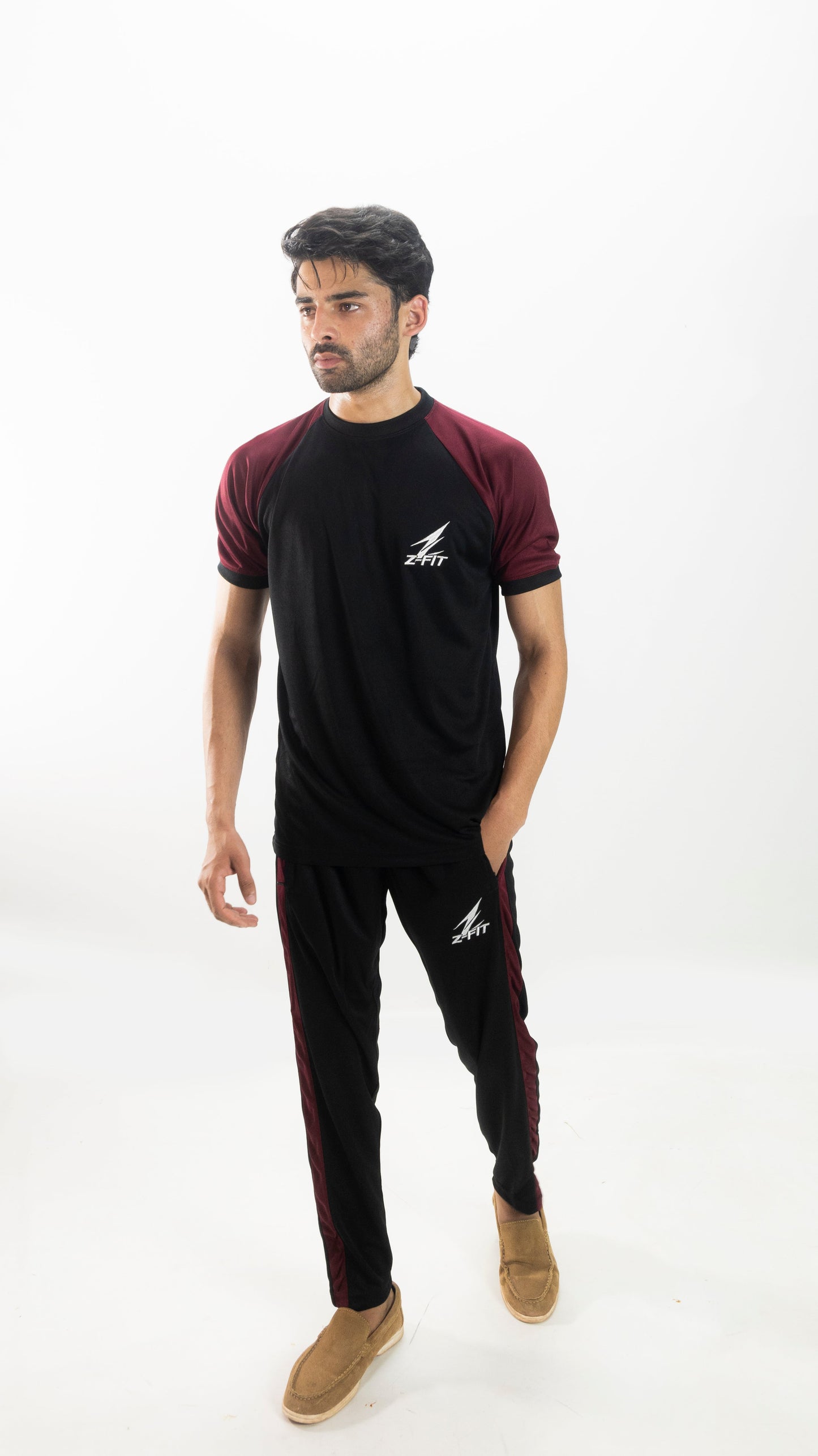 Z-Fit Elite Black & Burgundy Tracksuit